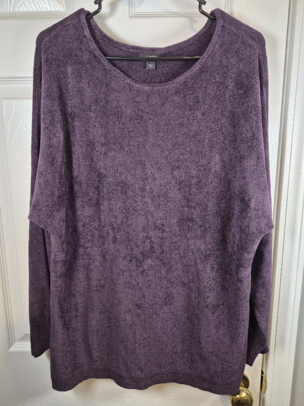 J Jill Wearever Collection Plush Purple Top Sweater Pullover Stretchy Size M